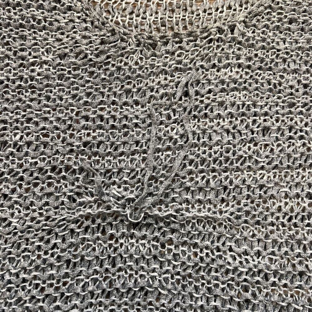 EILEEN FISHER Gray Fishnet Oversized Top~Size Medium SEE PHOTOS - Picture 8 of 8